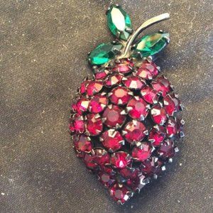 Vintage 1950's Warner Strawberry Brooch Stunning